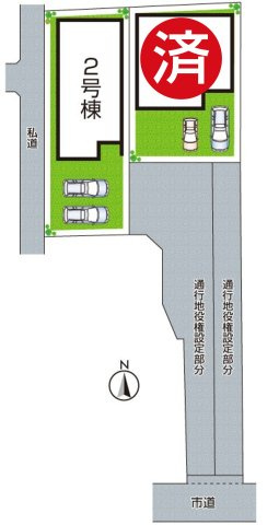 東大阪市池島町　新築一戸建の区画図|全2区画
