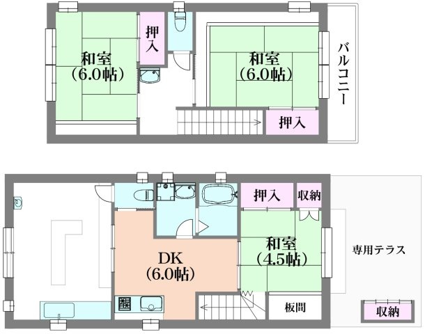 福原町戸建の間取り