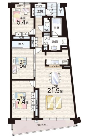ジェームス山パークホームズの間取り