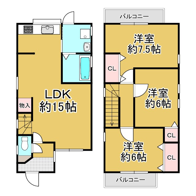 京都市右京区梅津北川町14-8の間取り