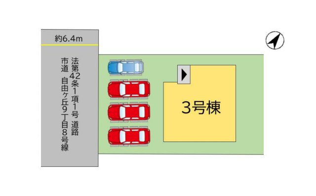 宗像市自由ヶ丘9丁目第2-1棟（3号棟）の区画図|配置図