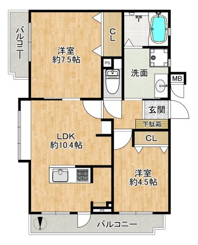 野中北パーク・マンションの間取り|◆令和8年3月室内フルリフォーム完了！手直しなしでお住まいいただけます！