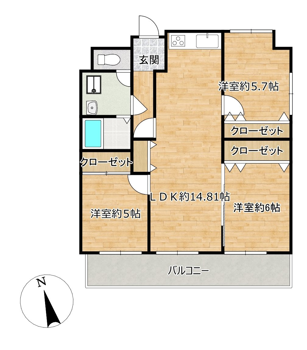 ビーバードルチェ防府の間取り|リフォーム予定有。間取りは変更予定です。