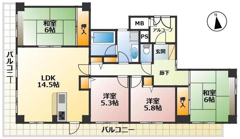 東急ドエル名谷つつじが丘アネックスの間取り