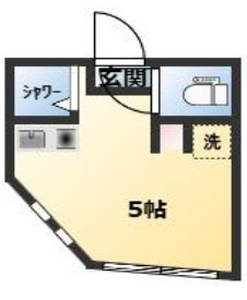 アーバンプレイス高円寺Ⅶの間取り|５畳のワンルーム