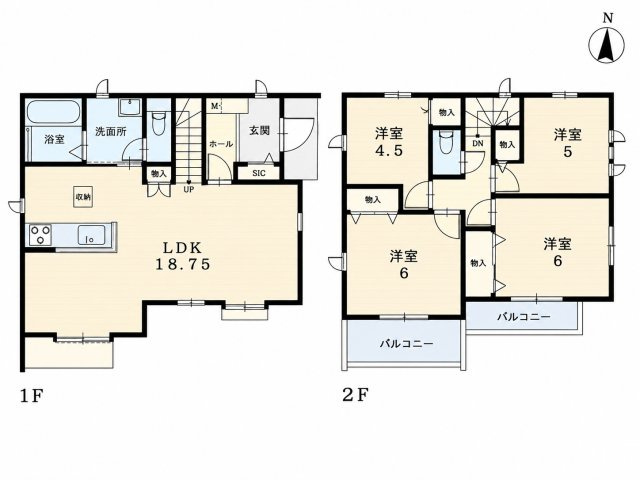 三鷹市深大寺2丁目 中央線 武蔵境駅 建築条件付き売地の土地図＋建物プラン例|建物価格 1500万円(税込)