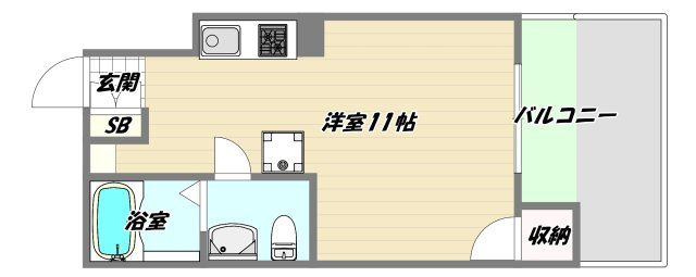 大阪市東淀川区東中島１丁目の賃貸マンションの間取り