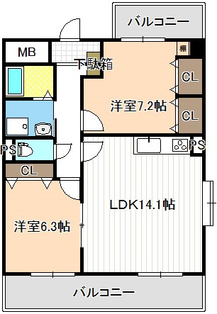 ベイシティ桔梗Vの間取り