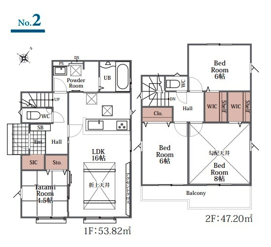 所沢市下富・全2棟　新築一戸建　2号棟　～LDK16帖～の間取り|【全2棟・2号棟】広々LDK16帖、全居室2面採光の4LDK！