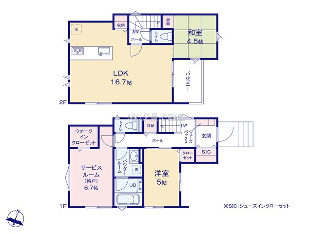 《仲介手数料無料》北区本郷町1502-3新築一戸建ての間取り