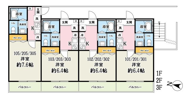 Pine Da Casa三郷中央Aの間取り
