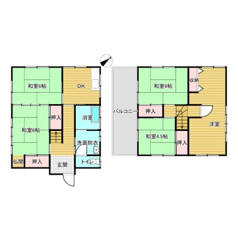 牛久市田宮2丁目中古物件の間取り