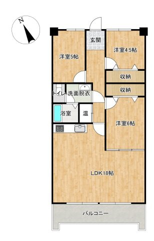 ベルエール宇部文京町の間取り|3LDKです。