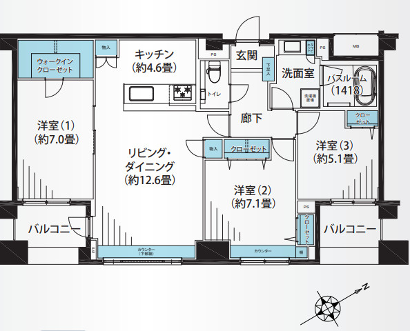 クレッセント新横浜イルドマーニの間取り