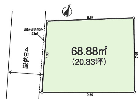 板橋区中台3丁目　建築条件なし×整形地　限定1区画