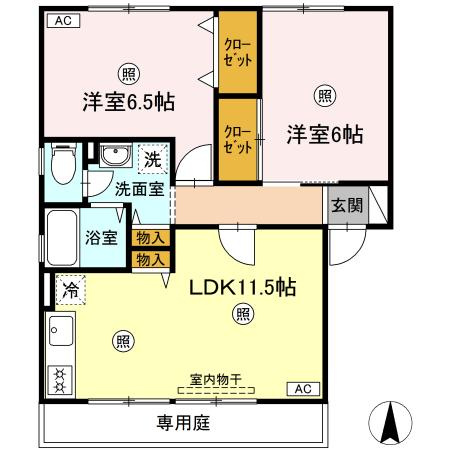 ハイカムール花尻 A棟の間取り