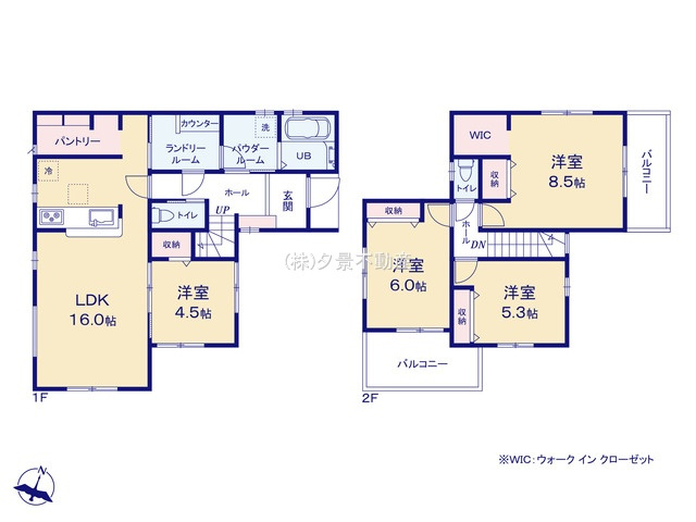 《仲介手数料無料》岩槻区加倉４丁目30-7新築一戸建てリーブルガーデンの間取り