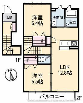【間取り】 | シャーメゾンはなみずき Ａ棟