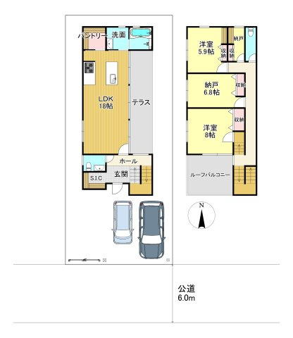 三郷市中央２丁目　中古戸建の間取り|間取図です