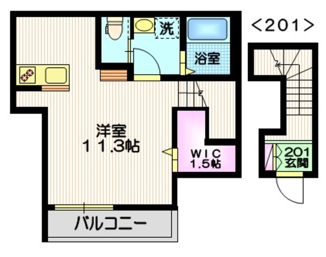Ａｍｂｅｒ　Ｐａｌｍ　アンバーパームの間取り|★開放感のあるワンルームタイプ★