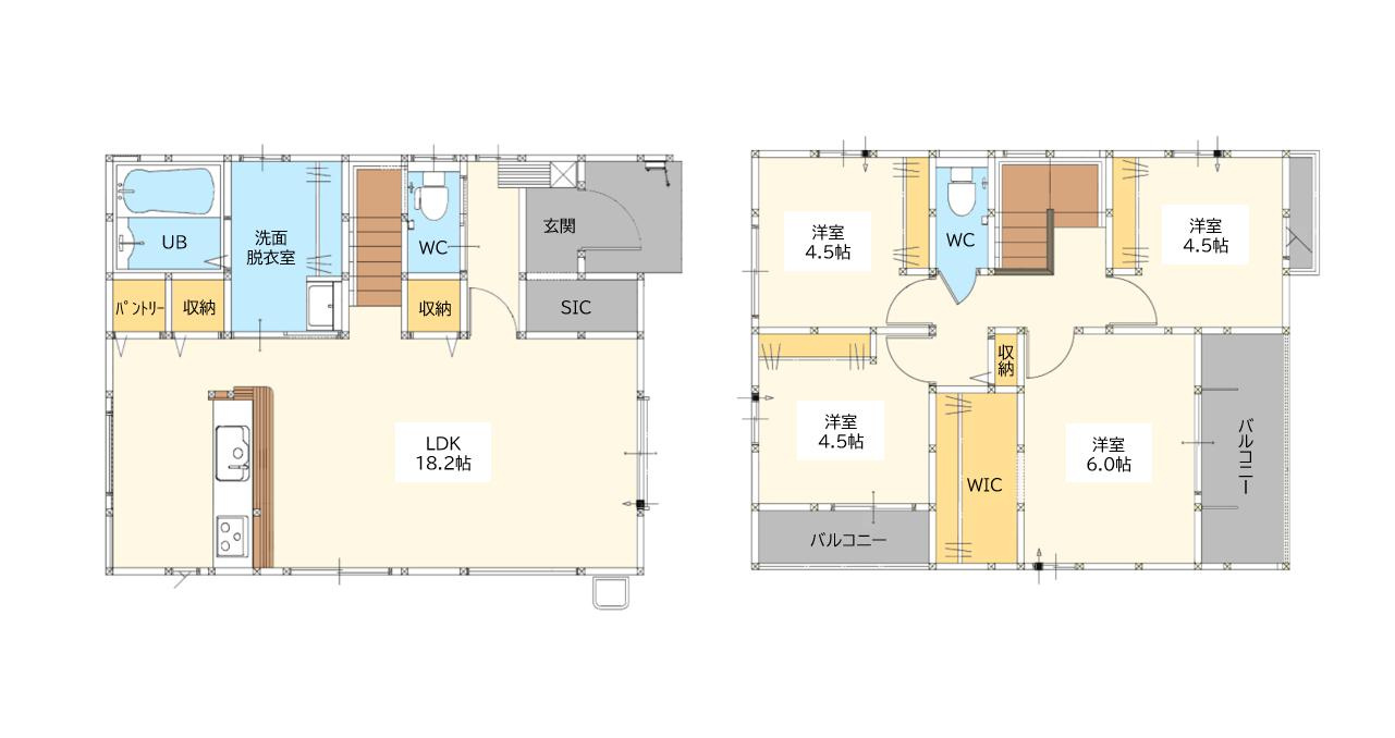 鳥栖市轟木町5期の間取り|家族のコミュニケーションも増えるリビング階段です。「ただいま！」「おかえり！」が聞こえる明るい家庭♪

