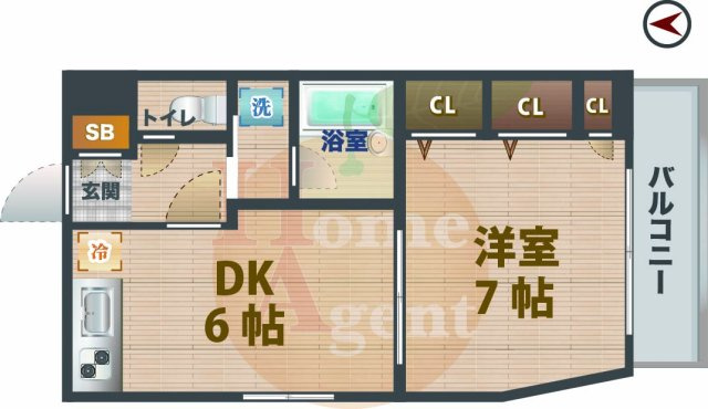 【間取り】 | ルーブル西荻窪 | 1DKのお部屋です。