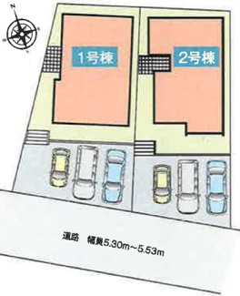 【区画図】 | 郡山市安積町笹川新築一戸建て2棟