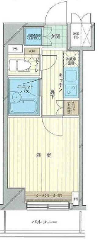 ルーブル東蒲田の間取り|間取り　1Kバストイレ別　