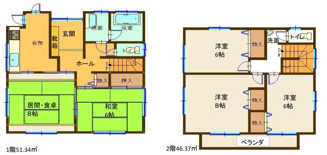 海まで10分！希少物件　昭和感ある4DKの間取り|間取り