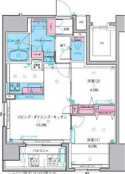 ジェノヴィア浅草Ⅱスカイガーデンの間取り