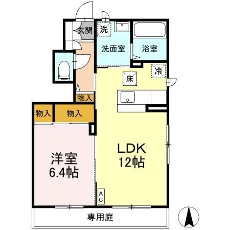 かぐや姫パーク　B棟の間取り|使い勝手の良い間取りです♪