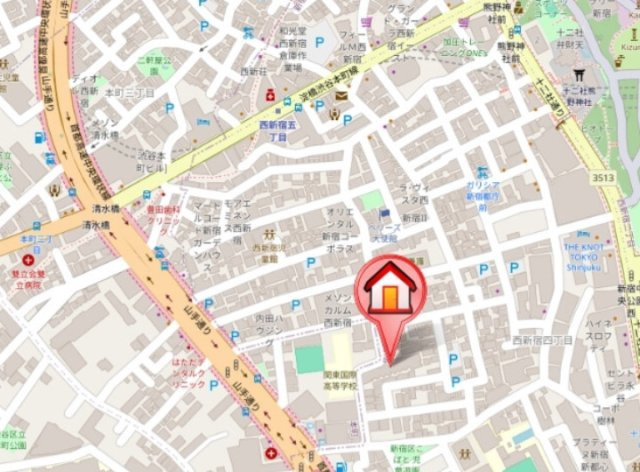レジディア西新宿Ⅱの地図