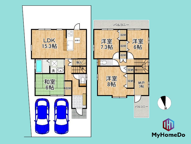 春日井市上田楽町の間取り|図面と現況が異なる場合は現況を優先いたします。