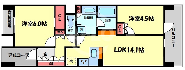 ジオ天六ツインタワーズWEST棟　豊仁小学校の間取り|ジオ天六ツインタワーズWEST棟　開放感ある間取り