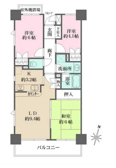 三鷹市下連雀３丁目の賃貸マンションの間取り