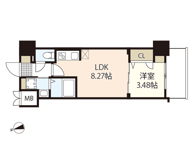 Ｓ－ＲＥＳＩＤＥＮＣＥ観音公園ａｌｏｒｉａの間取り