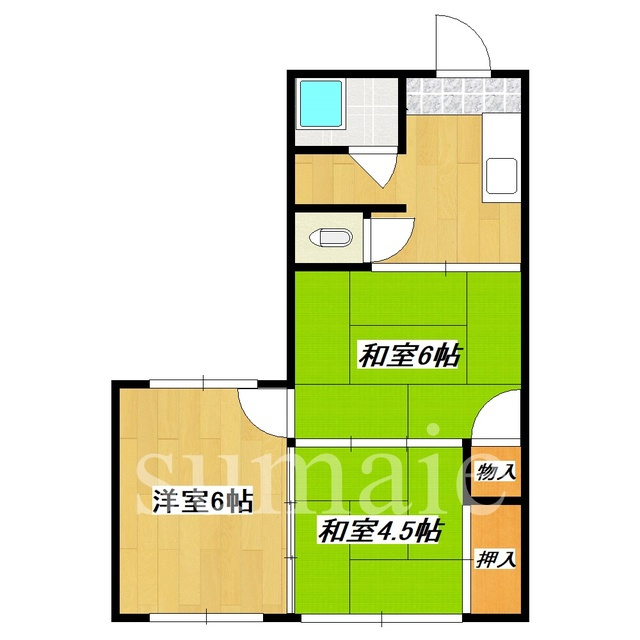 ヴィラ奥戸の間取り|角部屋★３DKのお部屋です。