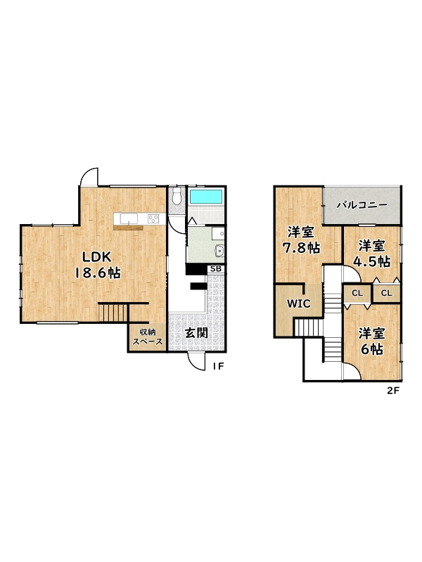 姫路市御立北２丁目/中古戸建【オーナーチェンジ】の間取り