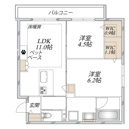 La　Maison　Mate　壱番館の間取り
