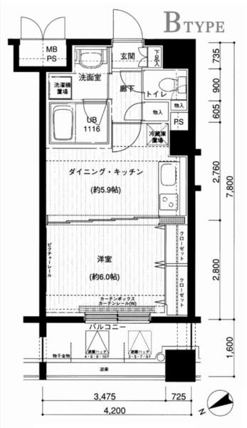 メインステージ上野の間取り