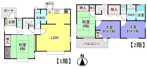 【間取り】 | 津々山台1丁目 戸建 | 全室南側に窓を配置し、室内は日当たり良好です♪