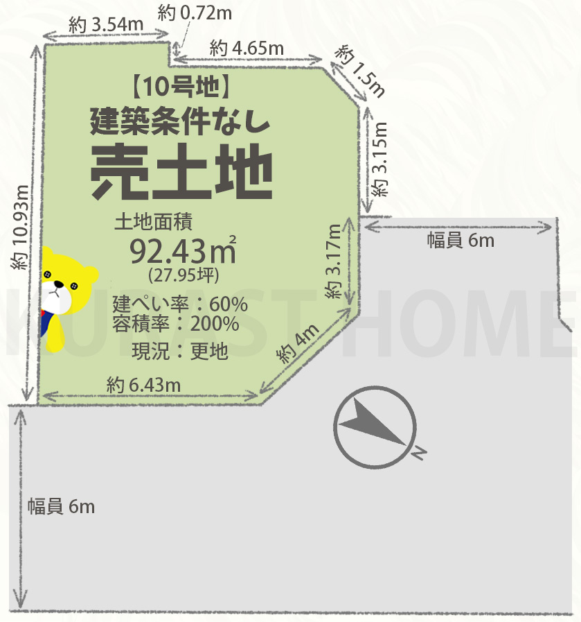 長岡京市長法寺力池　建築条件なし土地
