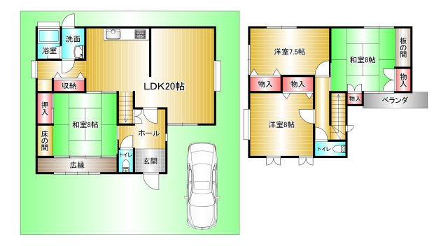 和歌山市小雑賀　中古戸建の間取り