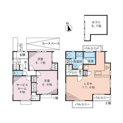 調布市菊野台２丁目貸家 の間取り