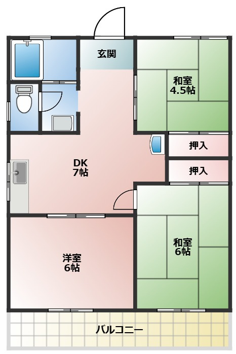 サンハイツ花堂の間取り