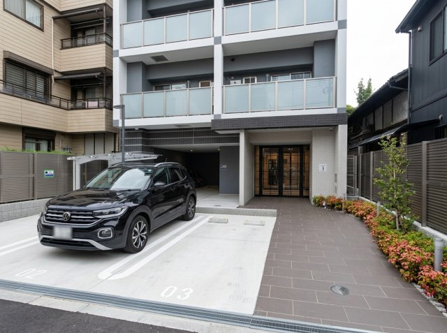 Miele昭和町の駐車場