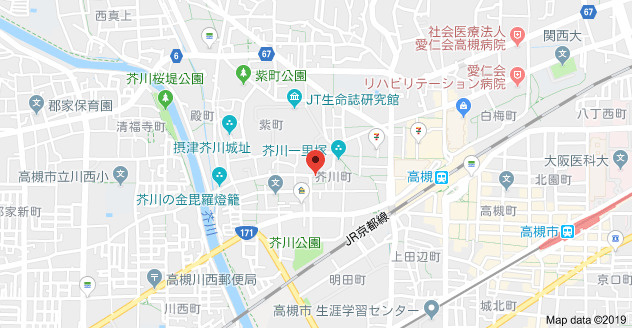高槻市芥川町３丁目の賃貸マンションの地図