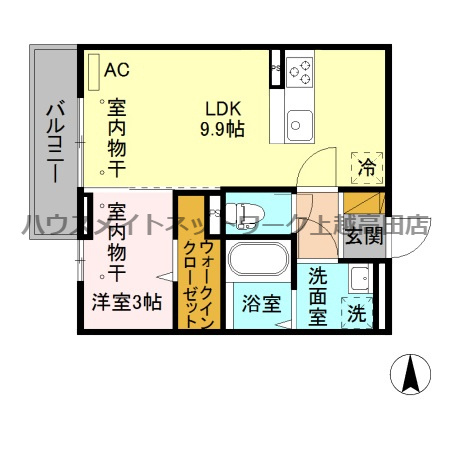 サニーガーデンの間取り|間取図（サニーガーデン 207）1LDK