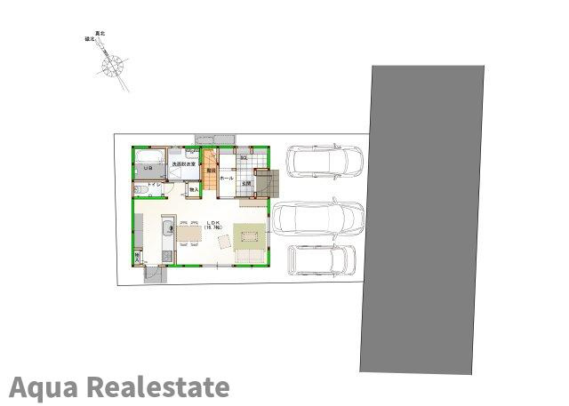 オール電化デザイナーズハウス高松市松福町建売②の区画図