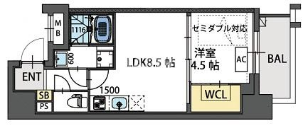 ラ・フォルム天満橋EASTの間取り